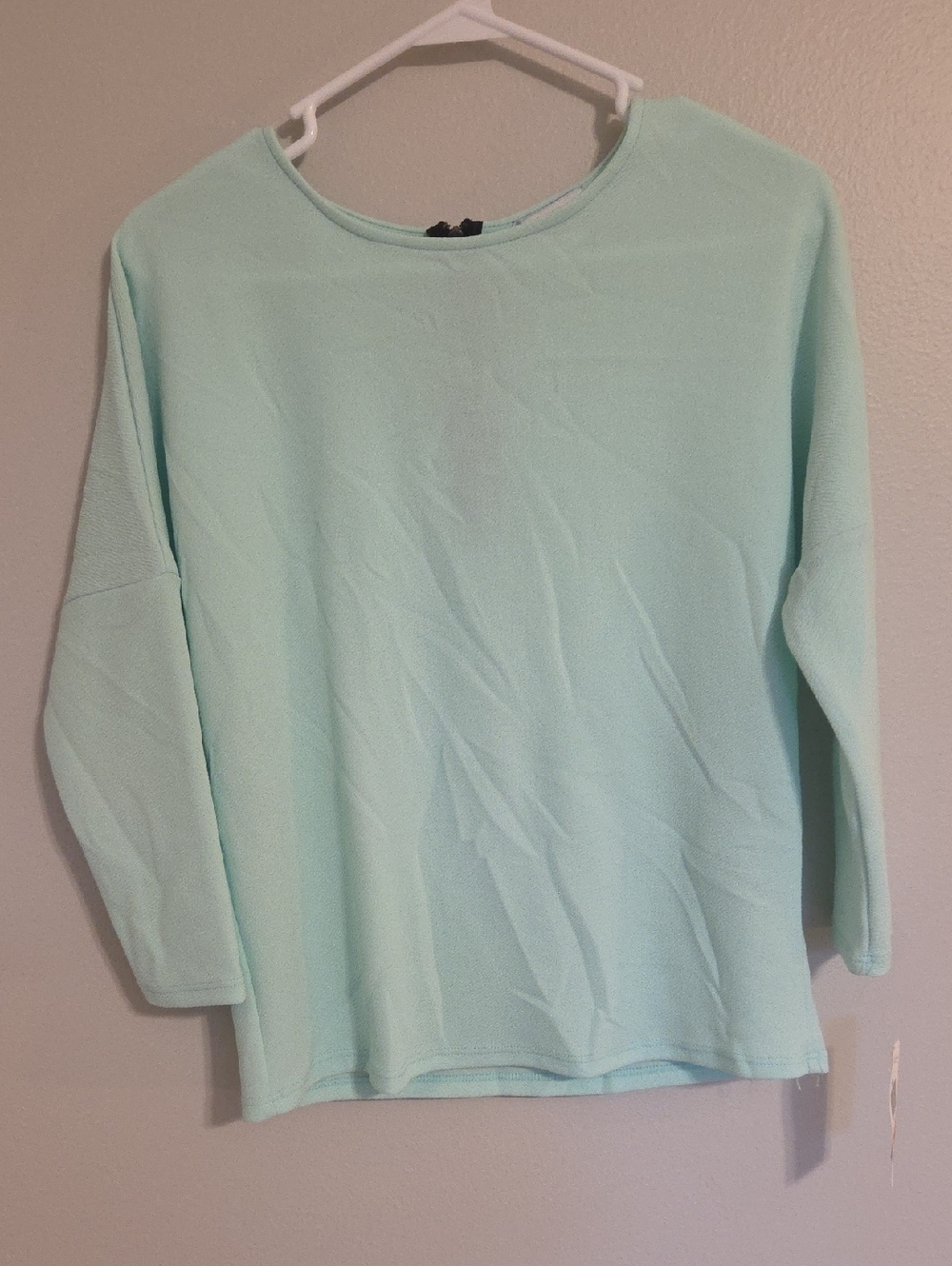 Bar III Light Mint Crewneck Women's 3/4 Sleeve Top